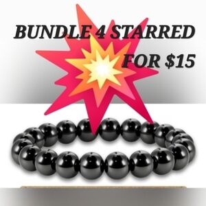 BUNDLE 4 STARRED ITEMS $15...Black Magnetic Beaded Bracelet